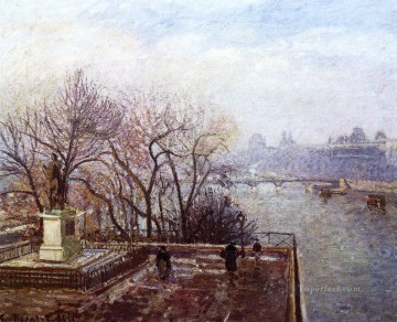  01 Works - the louvre morning mist 1901 Camille Pissarro Landscapes brook